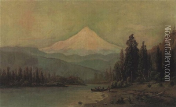 Mount Hood From Hood River, Oregon Oil Painting - Frederick Ferdinand Schafer