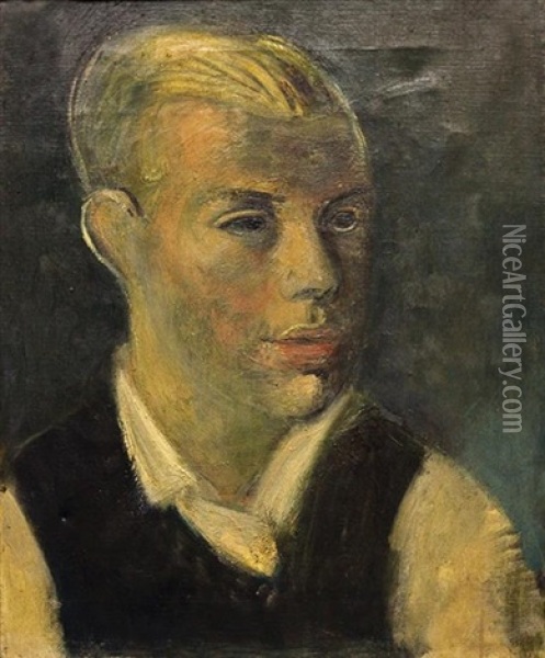 Male Portrait Oil Painting - Rudolf Levy