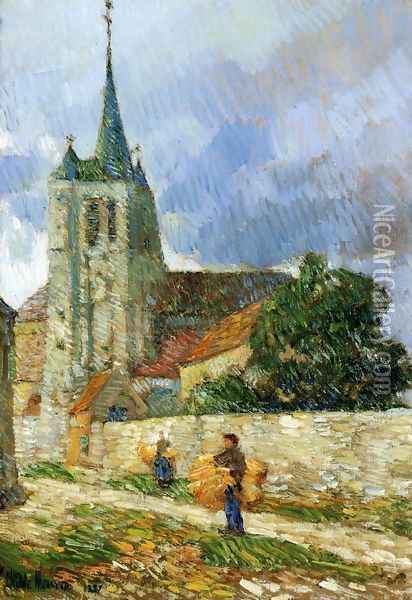 Village Scene, Breton Oil Painting - Frederick Childe Hassam