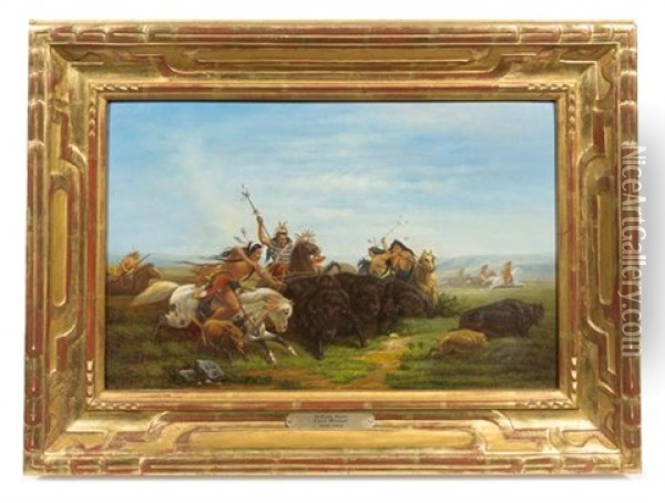 Buffalo Hunt Oil Painting - Charles Wimar