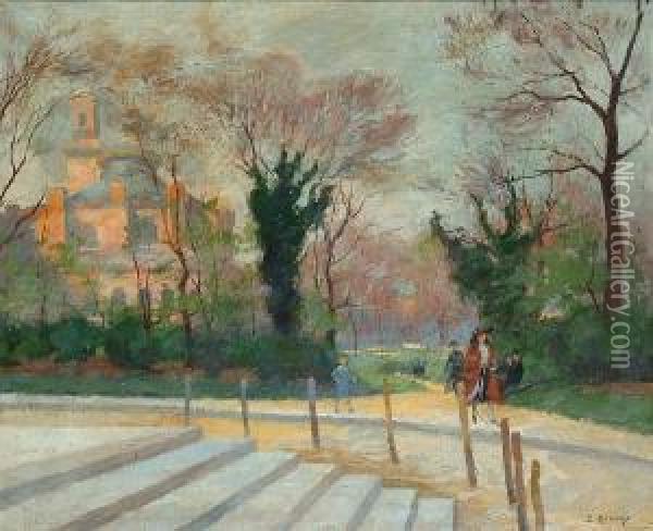 Jardin Et Palais Du Trocadero Oil Painting - Jules Ernest Renoux