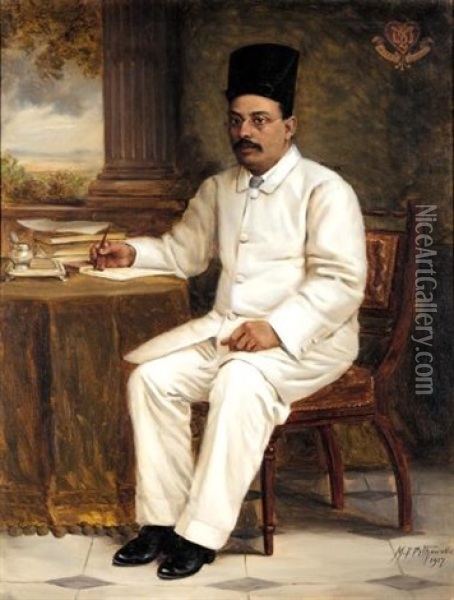 Parsi Gentleman Oil Painting - Manchershaw Fakirjee Pithawalla