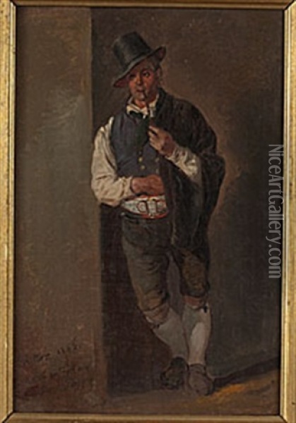 Man Fran Pinzgau I Salzburgerland Oil Painting - Eduard Ritter