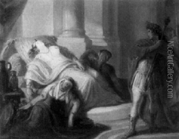 Der Selbstmord Der Cleopatra Oil Painting - August Von Heckel