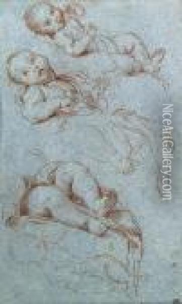 Four Studies For The Infant Virgin Oil Painting - Carlo Maratta or Maratti