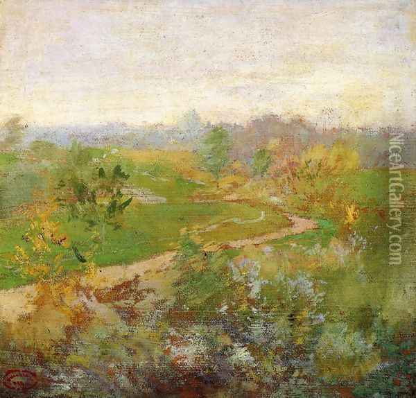 Road Over The Hill Oil Painting - John Henry Twachtman