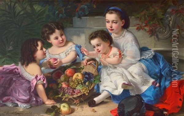 Jeux D'enfants Oil Painting - Charles Edouard Boutibonne