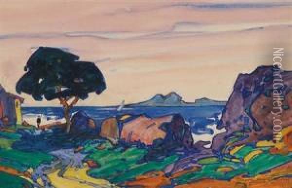 Seasidelandscape Oil Painting - Raoul Van Maldere