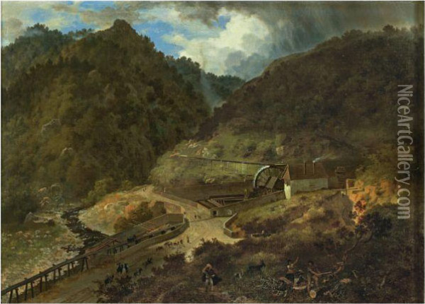 Minas De Real Del Monte, Hidalgo Oil Painting - Eugenio Landesio