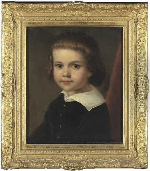 Portrait Of A Boy Oil Painting - Johann Frankenberger
