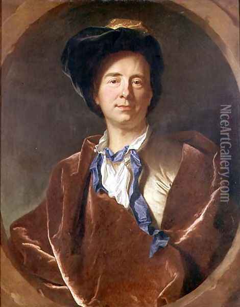 Portrait of Bernard le Bovier de Fontenelle 1657-1757 Oil Painting - Hyacinthe Rigaud