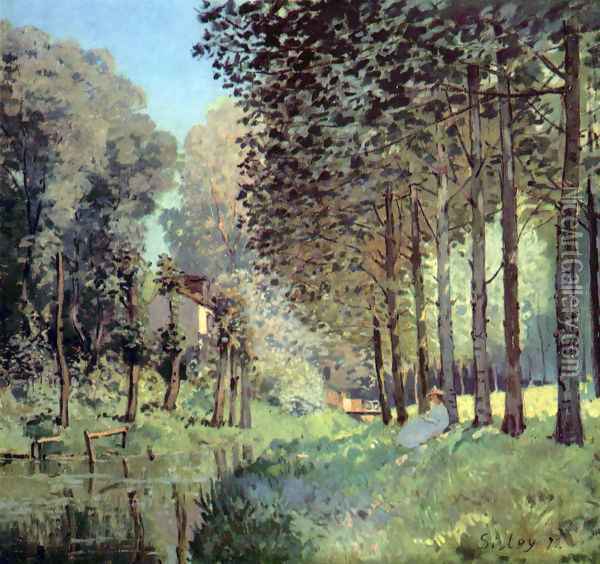 Le repos au bord d'un ruisseau Oil Painting - Alfred Sisley