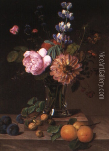 Still Life With Bouquet Of Flowers Oil Painting - Johannes Ludwig Camradt