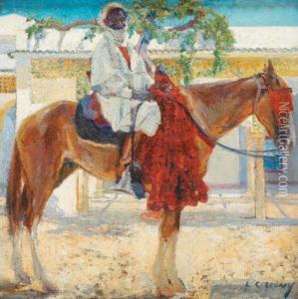 Cavalier Arabe Oil Painting - Leon Cauvy