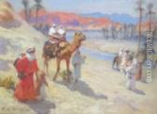 Au Bord Du Nil Oil Painting - Frederick Arthur Bridgman