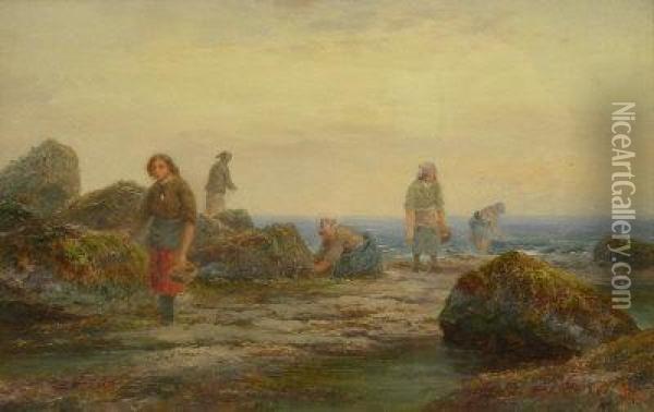 Mussel Gatherers Oil Painting - Thomas John Banks