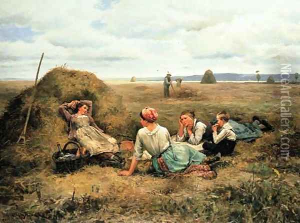 The Harvesters Resting 2 Oil Painting - Daniel Ridgway Knight