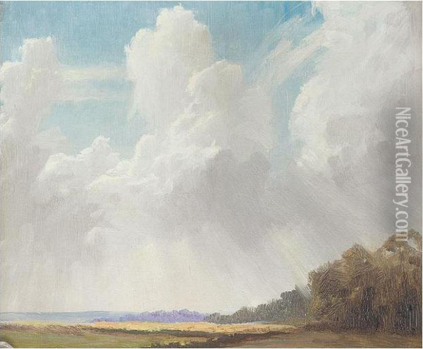 Storm Clouds Rising Oil Painting - Ernest O. Cooke