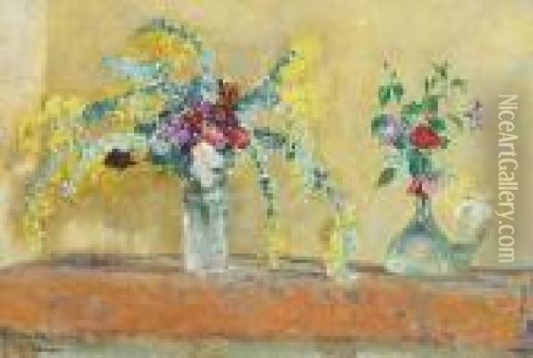 Deux Vases De Fleurs Oil Painting - Henri Lebasque