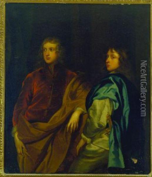 Portrait Of Two Young Men Oil Painting - Sir Godfrey Kneller