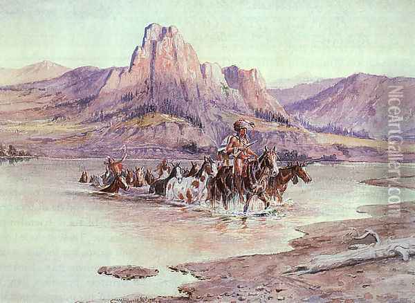 Return of the Horse Thieves 1900 Oil Painting - Charles Marion Russell