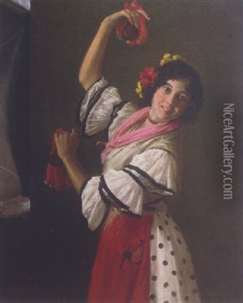 The Spanish Dancer Oil Painting - Jose de Larrocha Gonzalez
