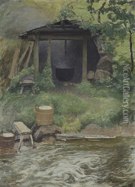 From The Kotakoski Rapids Oil Painting - Pekka Halonen