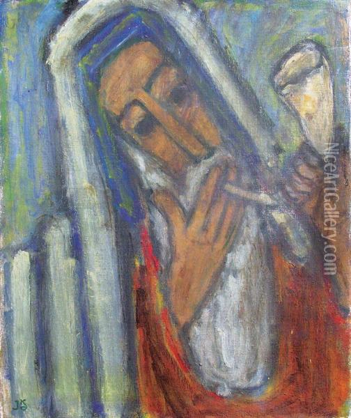 Le Rabin Oil Painting - Jesekiel Kirszenbaum