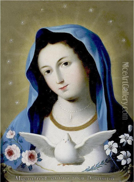 Virgen Con El Espiritu Santo Oil Painting - Manuel Caro