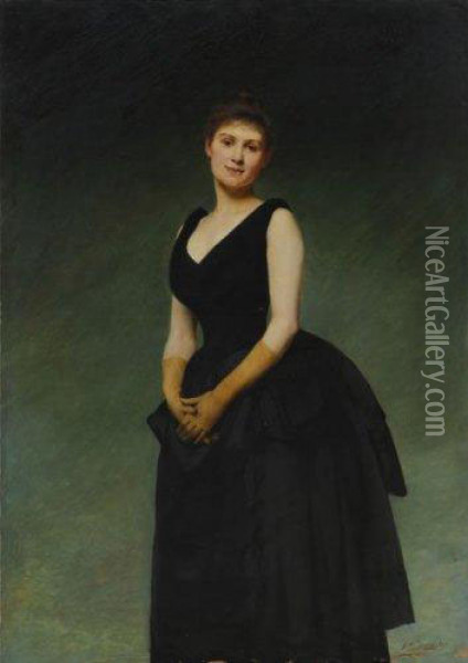Portrait De Mlle Grimault Oil Painting - Serkis Diranian