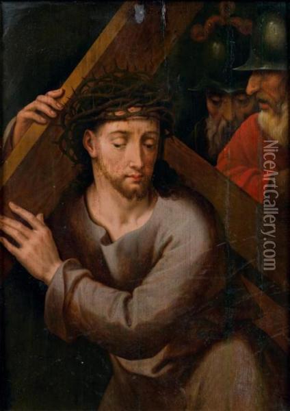 Le Christ Portant La Croix Oil Painting - Michiel Van Coxcie
