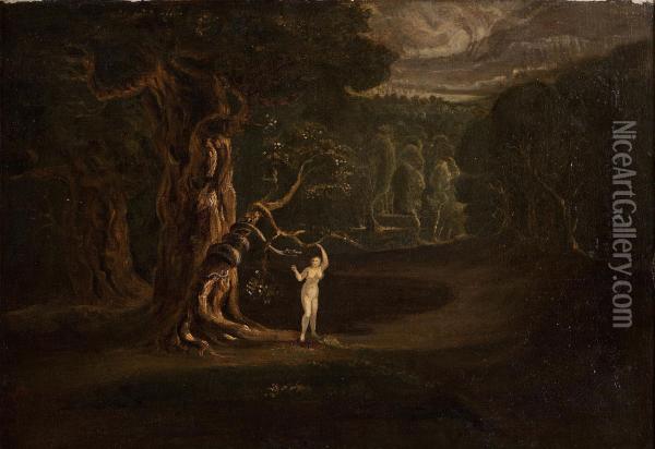 Satan Tempting Eve Oil Painting - John Martin