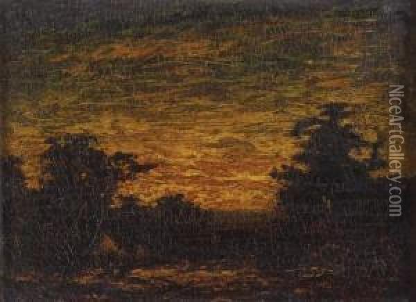 Sunsetlandscape Oil Painting - Ralph Albert Blakelock