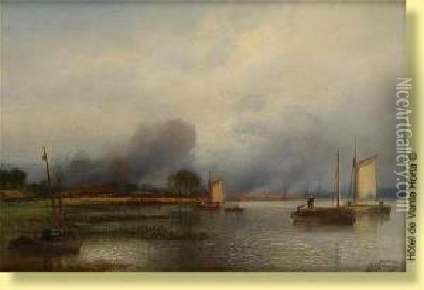 Estuaire Avant L'orage Oil Painting - Jacobus Jacobs