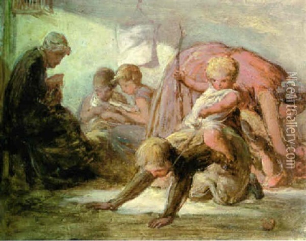 Play Oil Painting - John Everett Millais