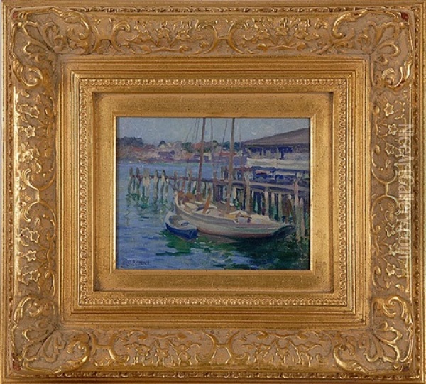 Boats At A Pier Oil Painting - Louis Frederick Berneker