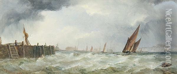 Thames At Greenwich Oil Painting - Thomas Bush Hardy
