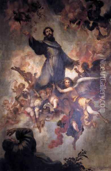 Stigmatisation of St Francis Oil Painting - Francisco de, the Younger Herrera