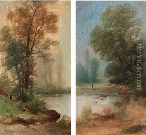 Paesaggi (pair) Oil Painting - Henry Marko