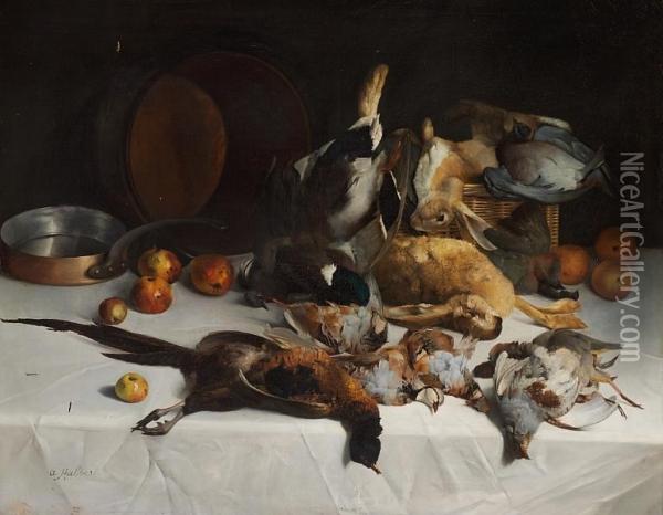 Still Life With Game Oil Painting - A. Halbert