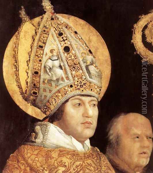 Meeting of St Erasm and St Maurice (detail 1) 1517-23 Oil Painting - Matthias Grunewald (Mathis Gothardt)