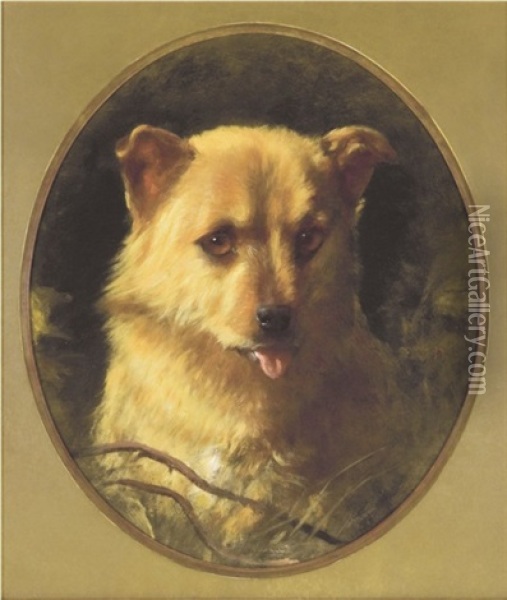 Puppy Oil Painting - Edwin Douglas