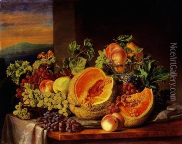 Still Life Of Fruits Oil Painting - Henriette Barabas
