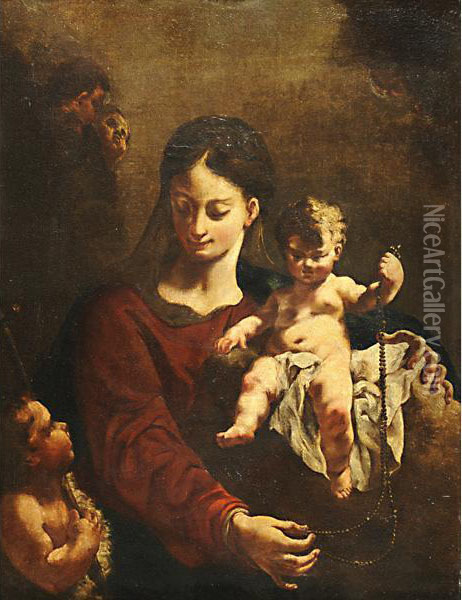 Madonna Con Bambino Oil Painting - Francesco Daggiu Daggiu Il Capella
