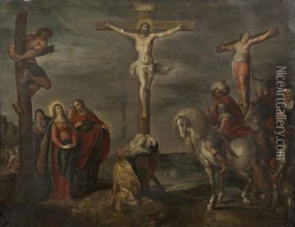 Le Calvaire Oil Painting - Cornelis de Baellieur the Elder