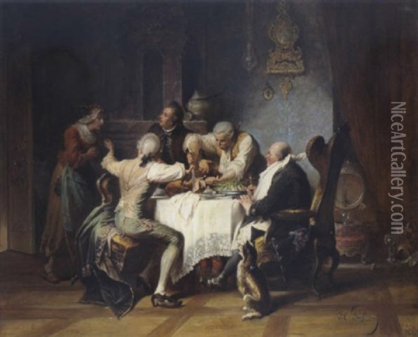 Der Reich Gedeckte Tisch Oil Painting - Jakob Emanuel Gaisser