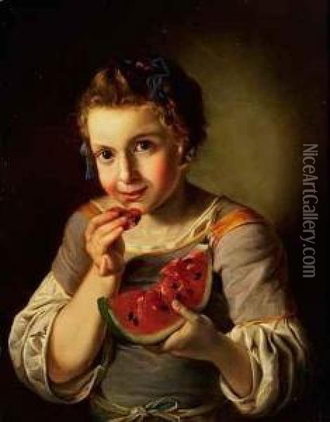 Die Melonenesserin Oil Painting - Giacomo Ceruti (Il Pitocchetto)