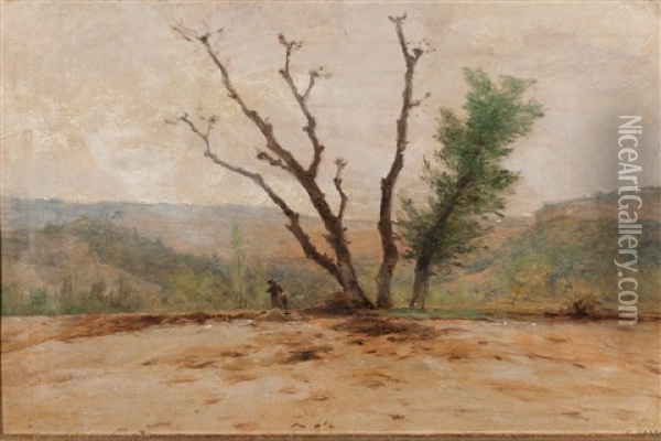 Landschaft Mit Jager Oil Painting - Gustave Eugene Castan