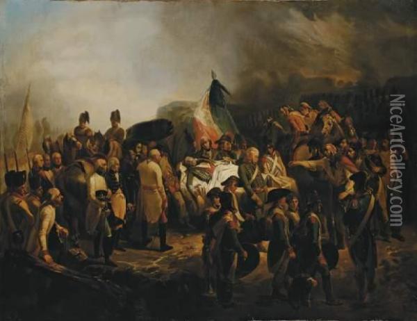 Les Funerailles Du General Marceau Oil Painting - Francois Bouchot