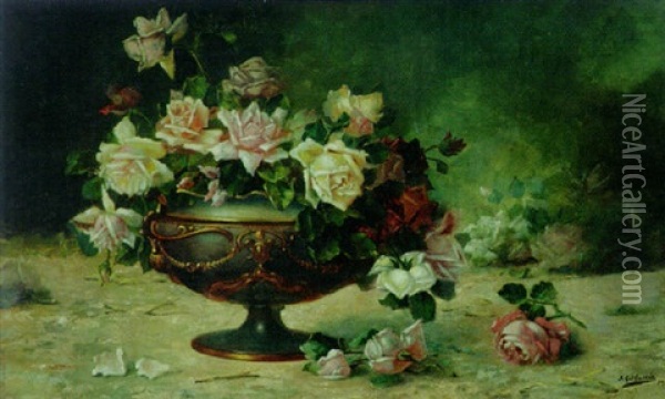 Rosas Oil Painting - Juan Gil Garcia